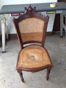 cane dining chair broken