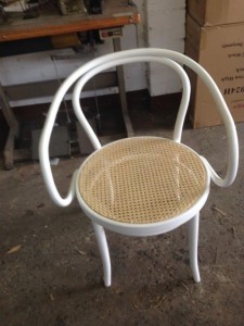 white cane chair